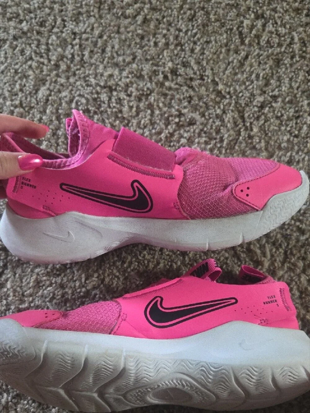 Nike Kids Hot Pink Slip-On Sneakers with White Soles